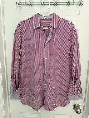 Loewe Red & Blue Striped Long-Sleeve Dress Shirt